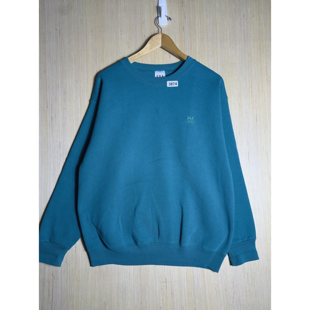 Vintage USA Olympics Sweater Large Blue Long Sleeve Men's Pullover 90s